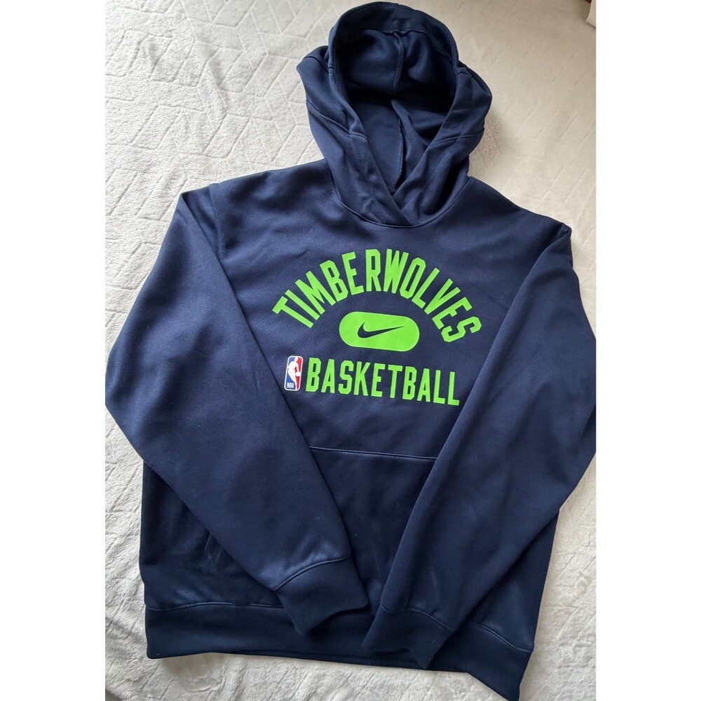 Nike NBA Minnesota Timberwolves Hoodie Mens M Navy Green Dri-FIT Basketball